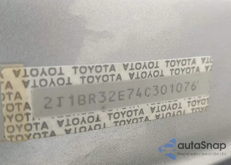 2004 Toyota Corolla Ce z USA, uszkodzony, nr VIN 2T1BR32E74C301076